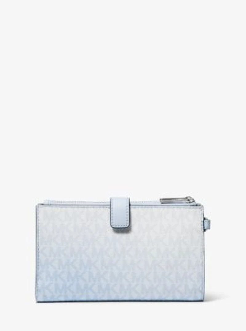 Jet Set Large Ombré Signature Logo Wristlet