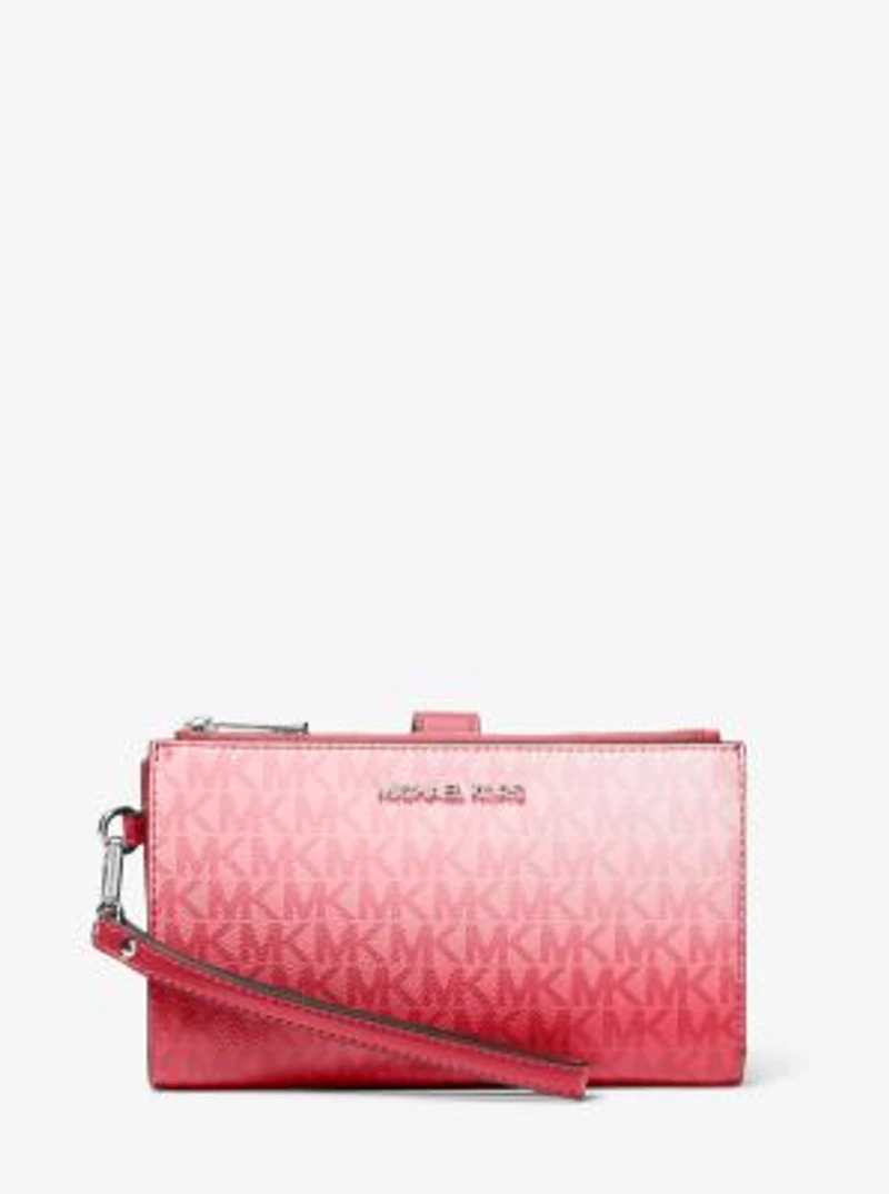 Jet Set Large Ombré Signature Logo Wristlet