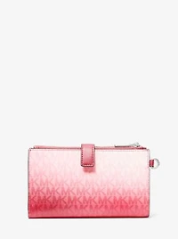 Jet Set Large Ombré Signature Logo Wristlet