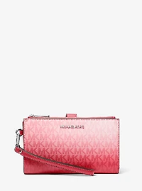 Jet Set Large Ombré Signature Logo Wristlet