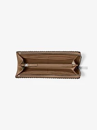 Jet Set Large Pebbled Leather Quarter-Zip Wallet