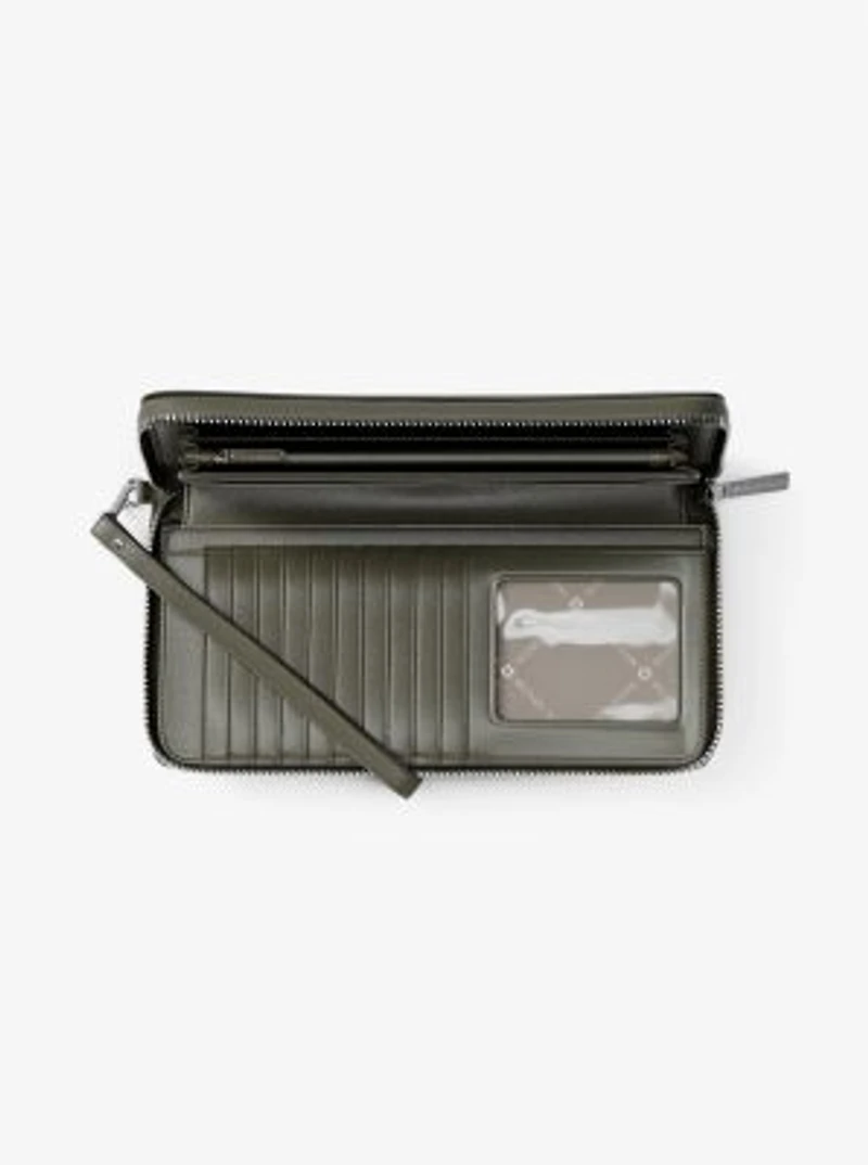 Large Pebbled Leather Continental Wallet