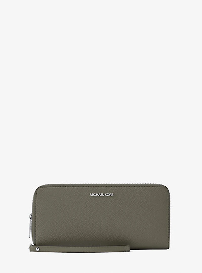 Large Pebbled Leather Continental Wallet