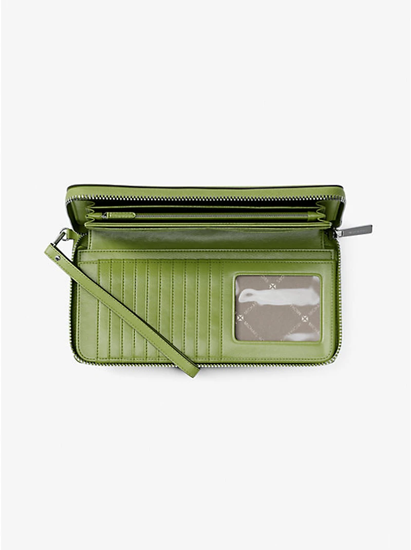 Large Pebbled Leather Continental Wallet