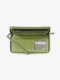 Large Pebbled Leather Continental Wallet