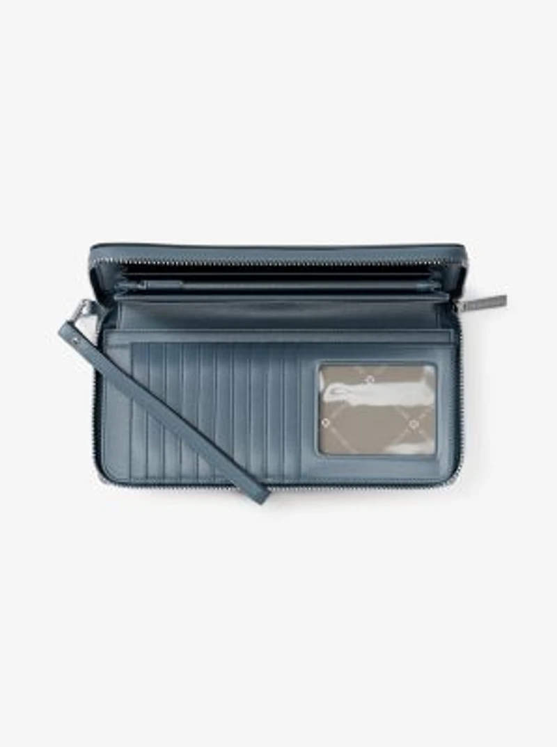 Large Pebbled Leather Continental Wallet