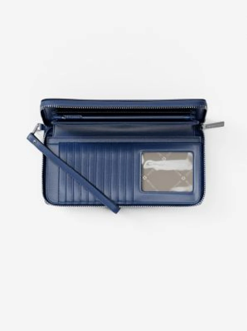 Large Pebbled Leather Continental Wallet