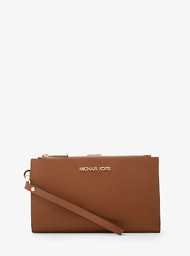 Jet Set Large Leather Smartphone Wristlet Wallet