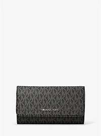 Jet Set Large Signature Logo Tri-Fold Wallet