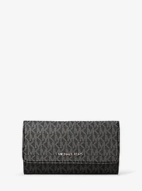 Jet Set Large Signature Logo Tri-Fold Wallet