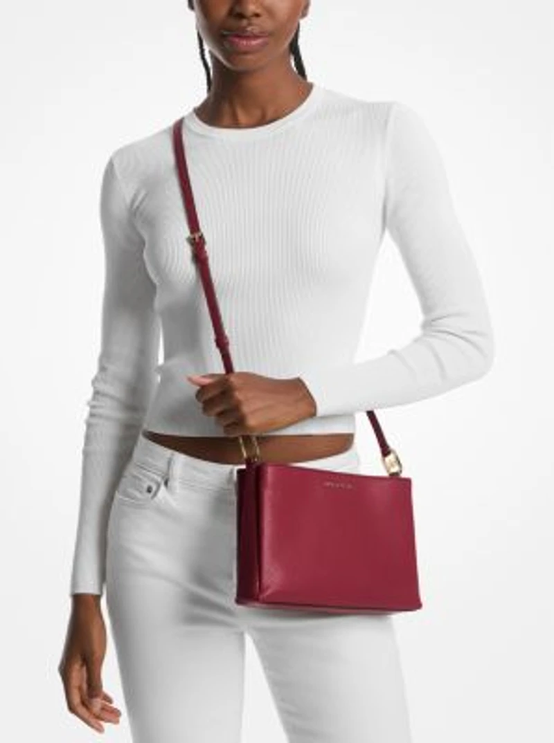 Trisha Medium Pebbled Leather Crossbody Bag