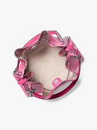 Mina Large Signature Logo Chain Shoulder Bag