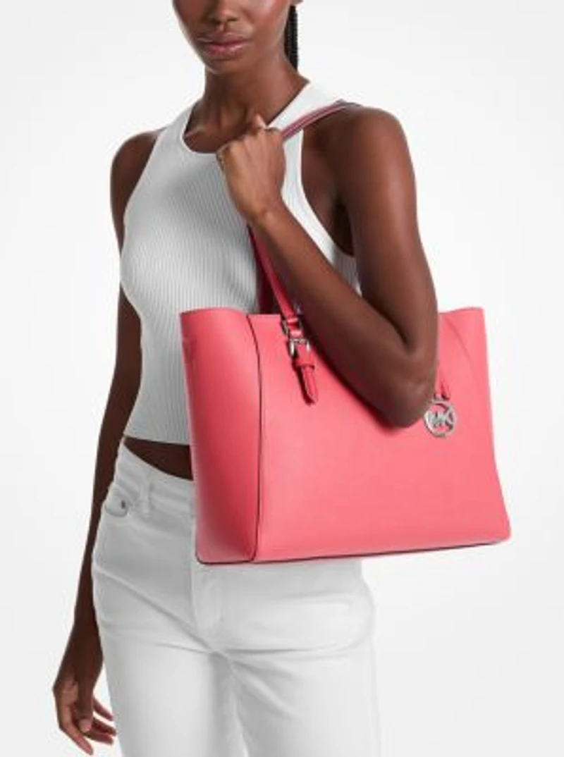 Charlotte Large Leather and Signature Logo 3-in-1 Tote Bag