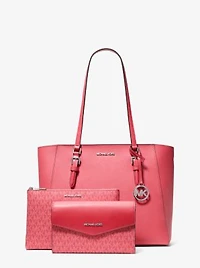 Charlotte Large Leather and Signature Logo 3-in-1 Tote Bag