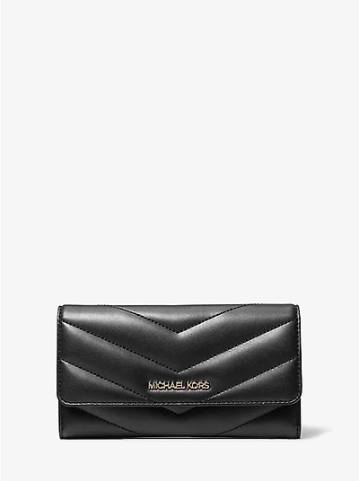 Jet Set Travel Large Quilted Tri-Fold Wallet