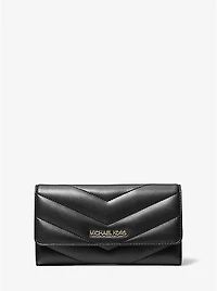 Jet Set Travel Large Quilted Tri-Fold Wallet