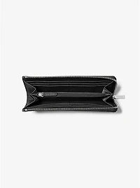 Jet Set Travel Large Saffiano Leather Quarter-Zip Wallet