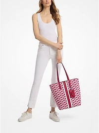 Vincent Large Logo Jacquard Tote Bag with Card Case