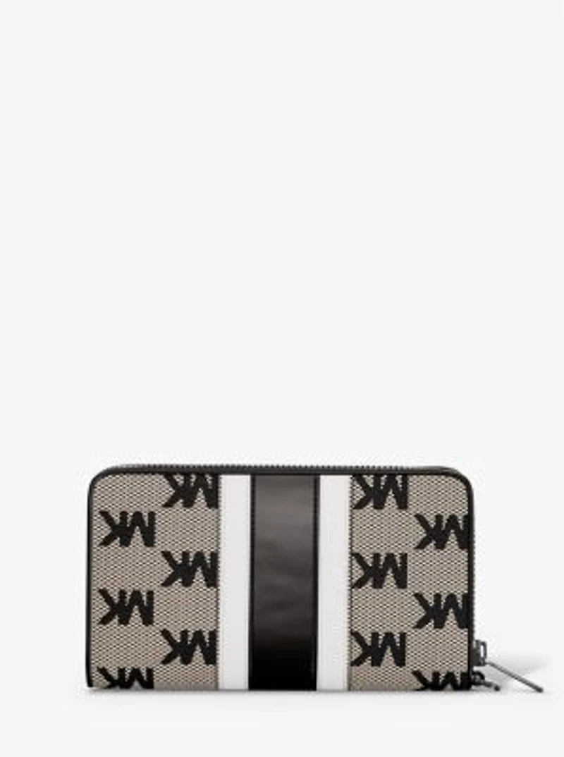 Jet Set Travel Large Striped Logo Jacquard Smartphone Wristlet