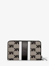 Jet Set Travel Large Striped Logo Jacquard Smartphone Wristlet