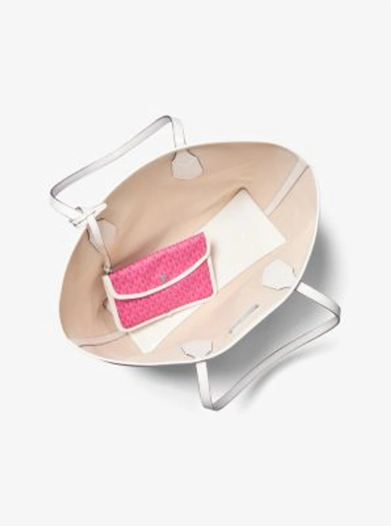 Eva Large Signature Logo Stripe Tote Bag