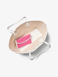 Eva Large Signature Logo Stripe Tote Bag