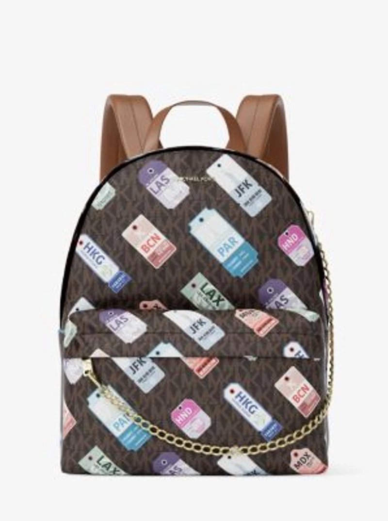 Slater Medium Printed Signature Logo Backpack