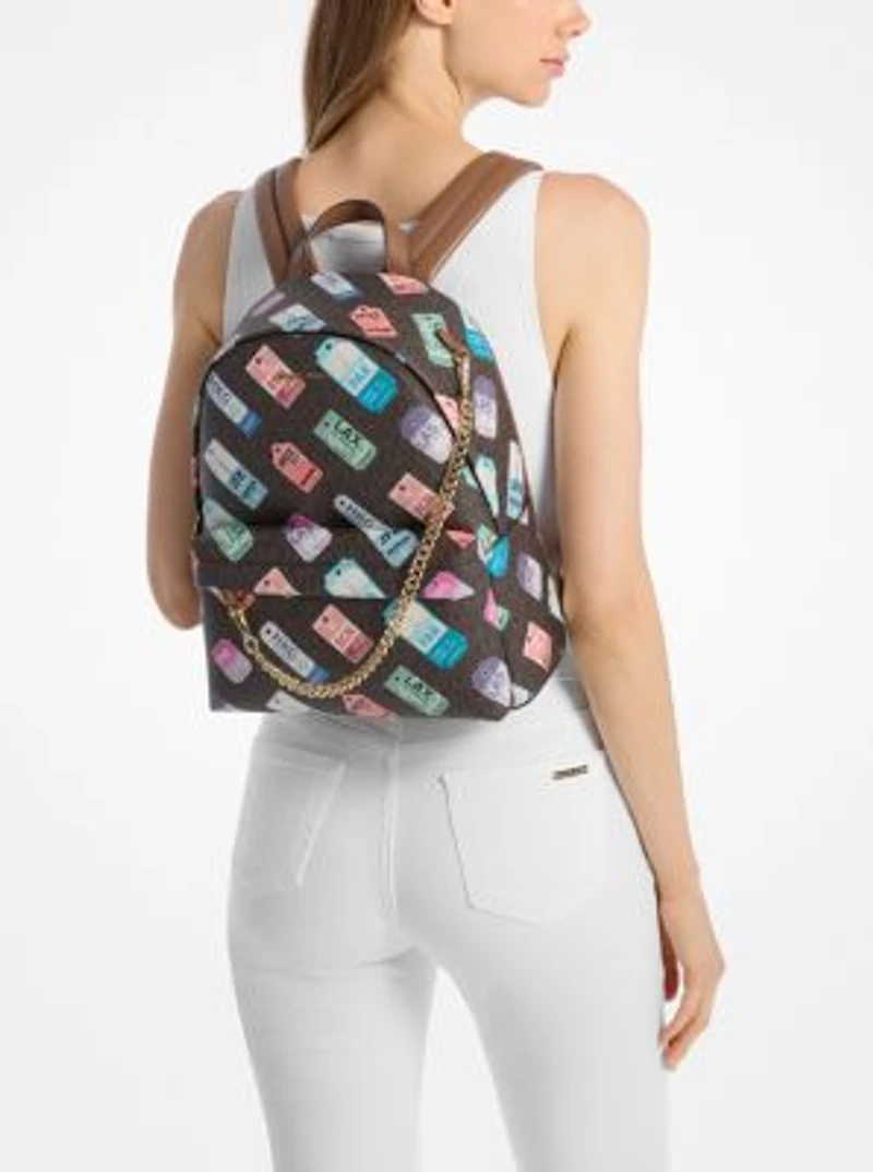 Slater Medium Printed Signature Logo Backpack