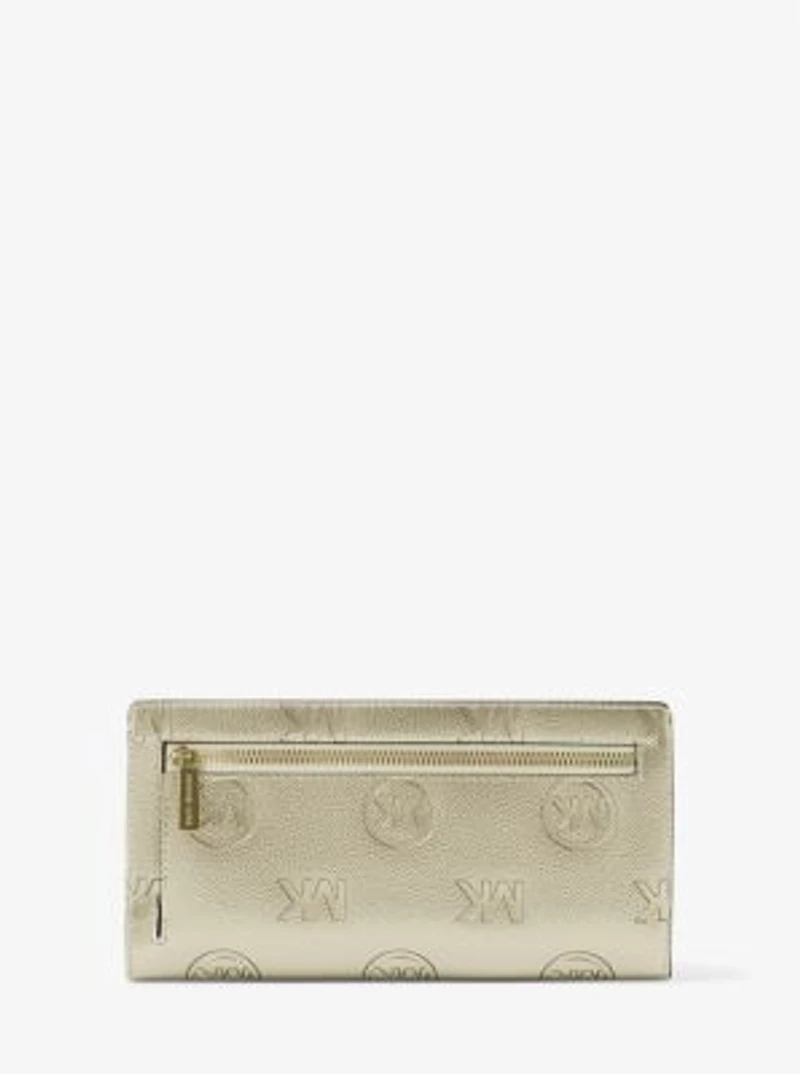 Carson Large Metallic Logo Debossed Snap Wallet