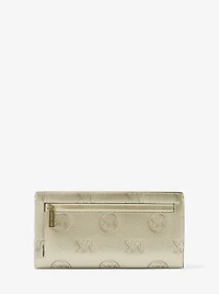 Carson Large Metallic Logo Debossed Snap Wallet