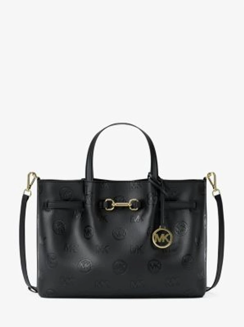 Carson Medium Logo Debossed Satchel