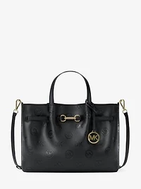 Carson Medium Logo Debossed Satchel