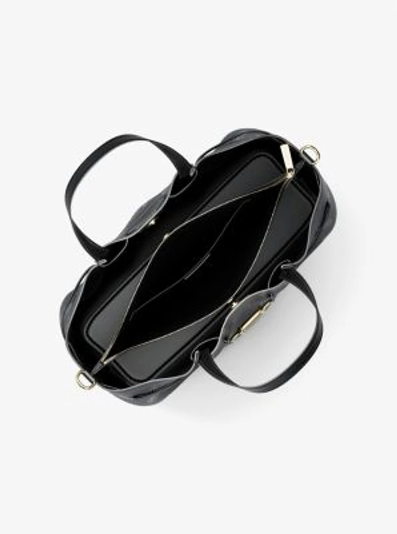 Carson Medium Logo Debossed Satchel