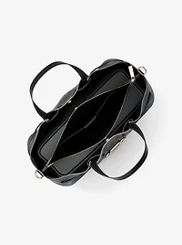 Carson Medium Logo Debossed Satchel