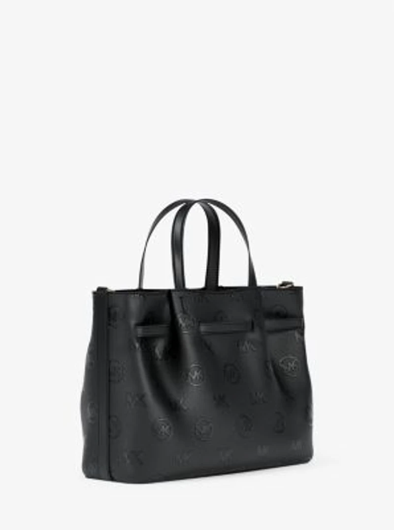 Carson Medium Logo Debossed Satchel