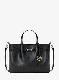 Carson Medium Logo Debossed Satchel