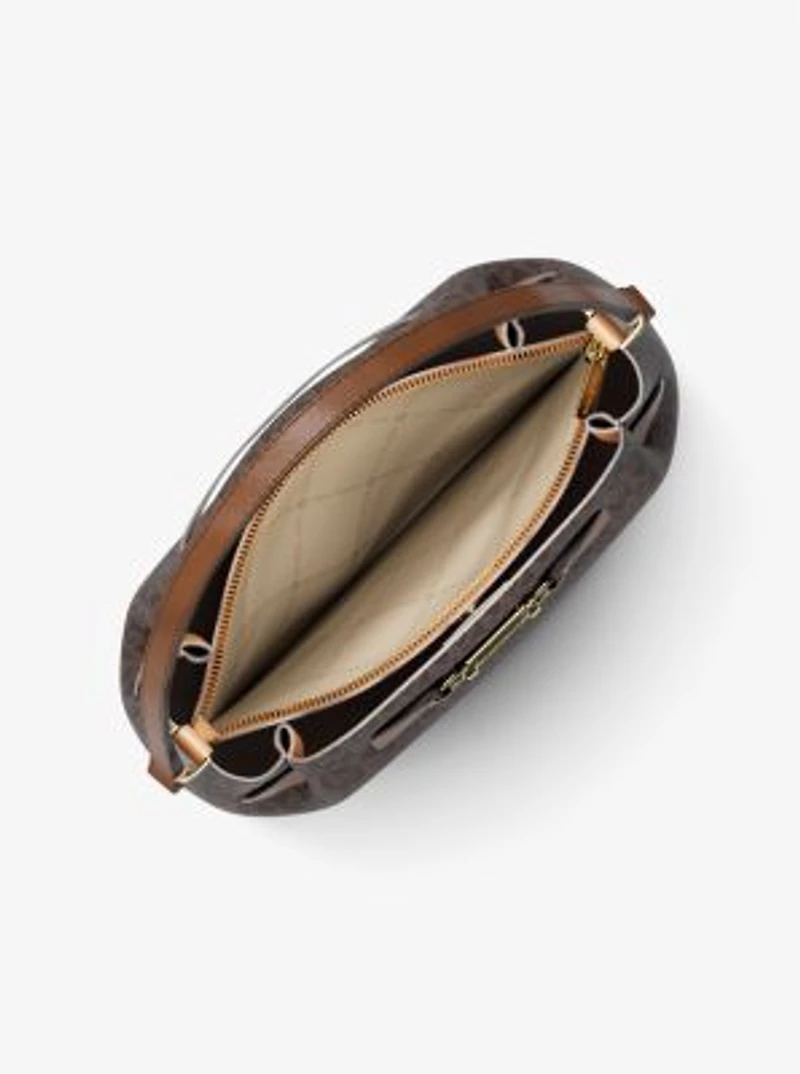 Carson Medium Signature Logo Convertible Bucket Crossbody Bag