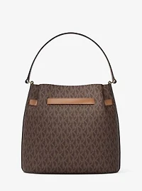 Carson Medium Signature Logo Convertible Bucket Crossbody Bag