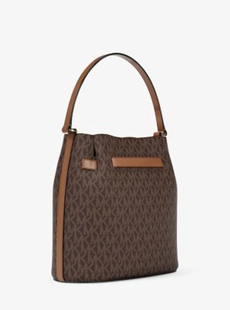 Carson Medium Signature Logo Convertible Bucket Crossbody Bag