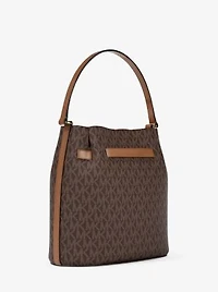 Carson Medium Signature Logo Convertible Bucket Crossbody Bag