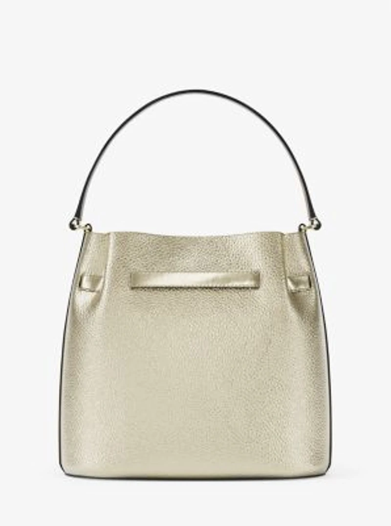 Carson Medium Metallic Convertible Bucket Crossbody Bag