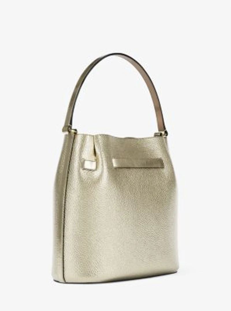 Carson Medium Metallic Convertible Bucket Crossbody Bag