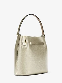 Carson Medium Metallic Convertible Bucket Crossbody Bag