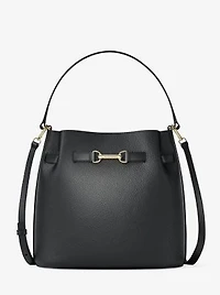 Carson Medium Pebbled Leather Convertible Bucket Crossbody Bag