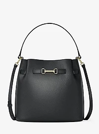 Carson Medium Pebbled Leather Convertible Bucket Crossbody Bag