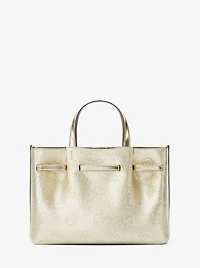 Carson Medium Metallic Logo Debossed Satchel