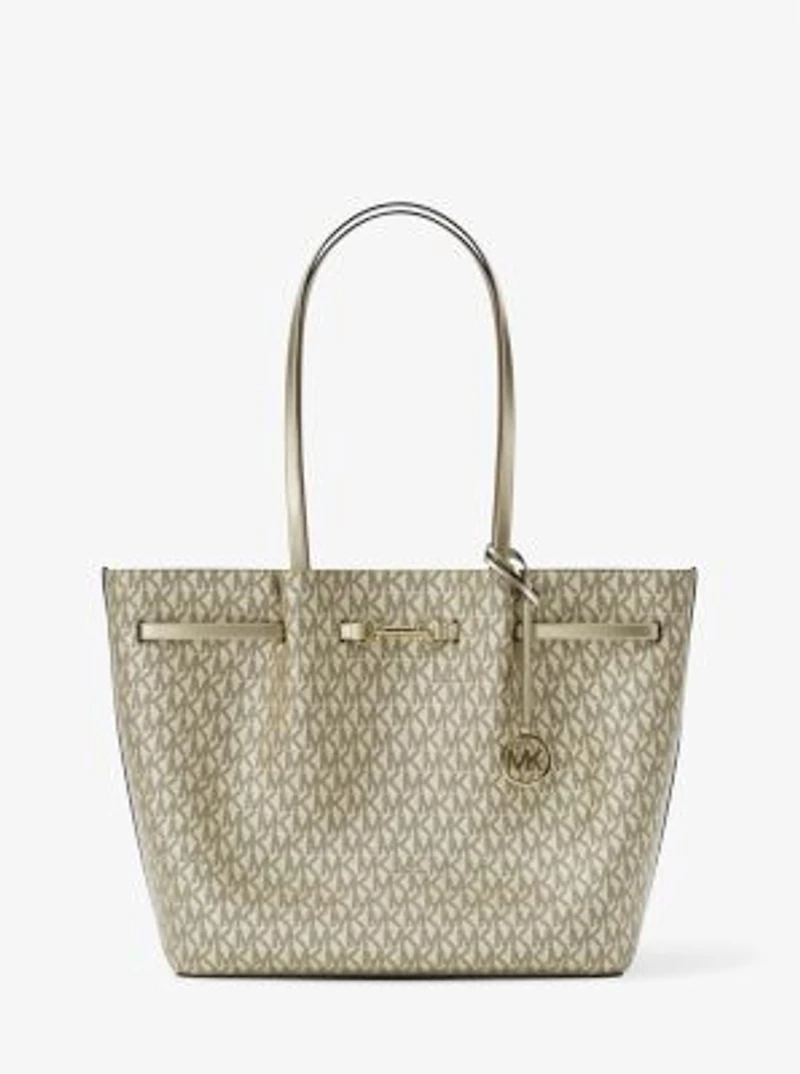 Carson Large Metallic Signature Logo Tote Bag