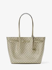 Carson Large Metallic Signature Logo Tote Bag
