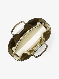 Carson Large Metallic Signature Logo Tote Bag