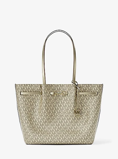 Carson Large Metallic Signature Logo Tote Bag
